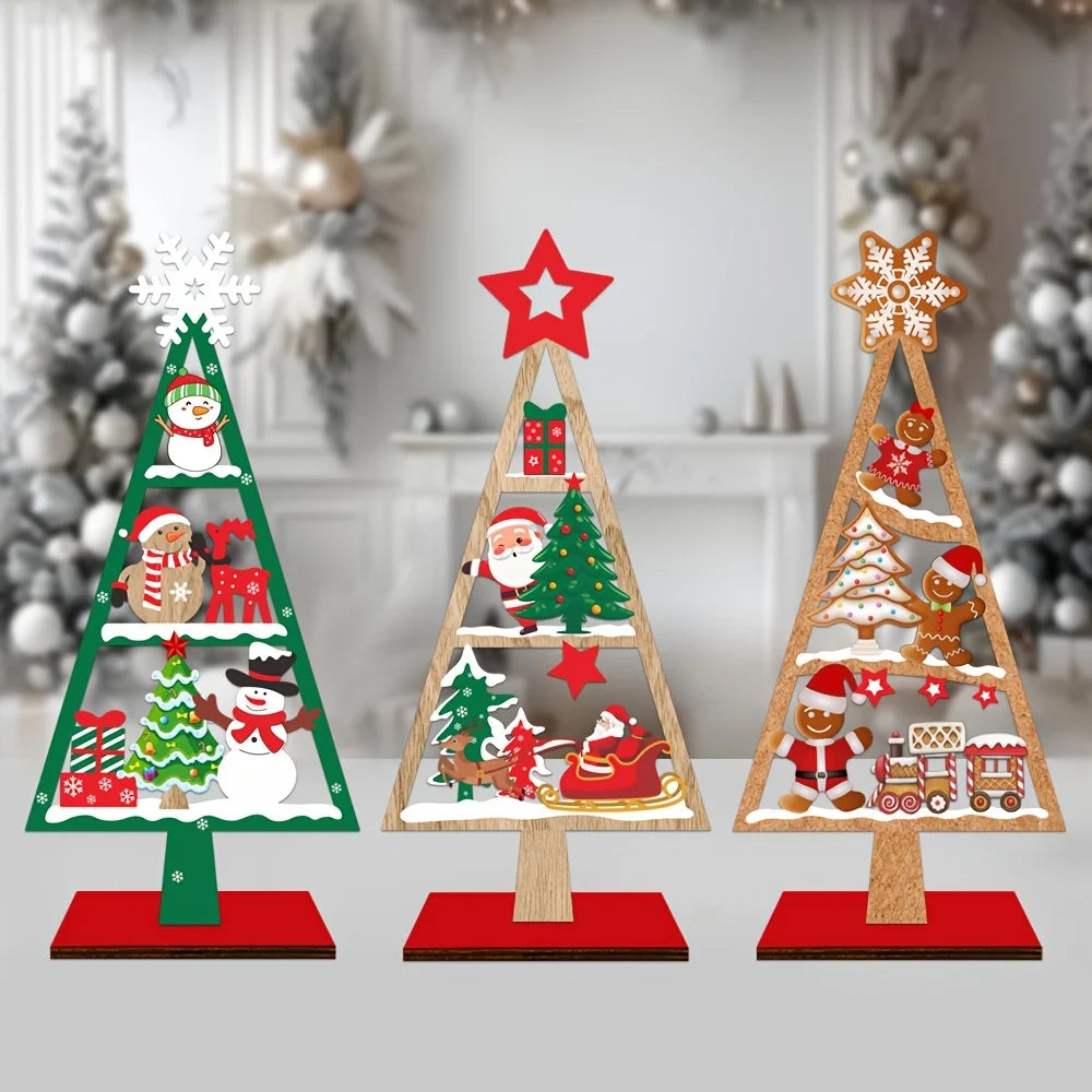 Wooden Christmas Tree Desktop Ornament – Holiday Decor   Meta description likh do