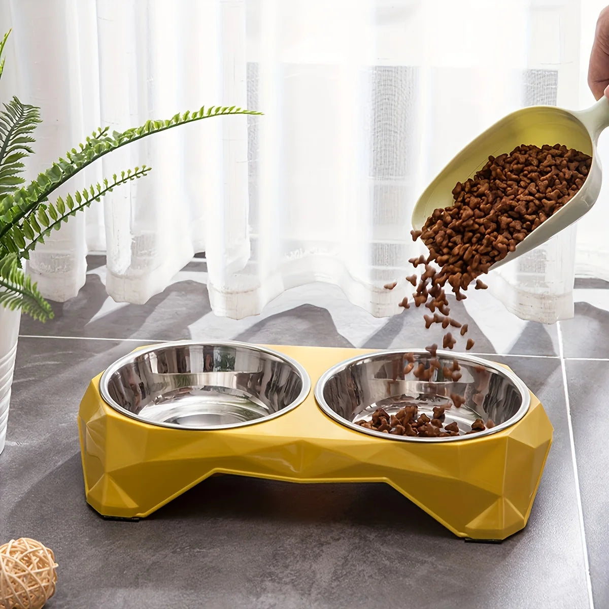 Stainless Steel Double Pet Bowl for Dogs & Cats – Non-Slip