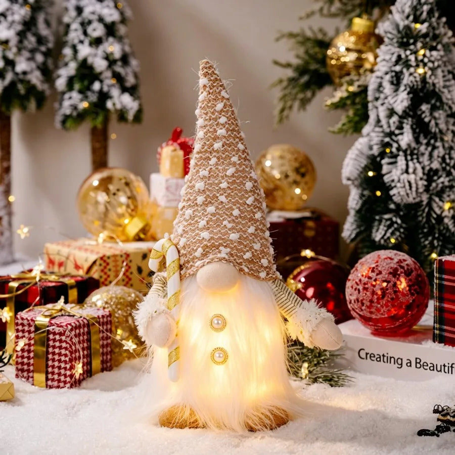 Glowing Knitted Gnome Doll with LED Light – Christmas Decoration Gift