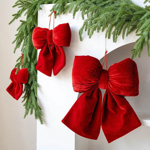 Red Velvet Christmas Bows – DIY Tree Hanging Ornaments