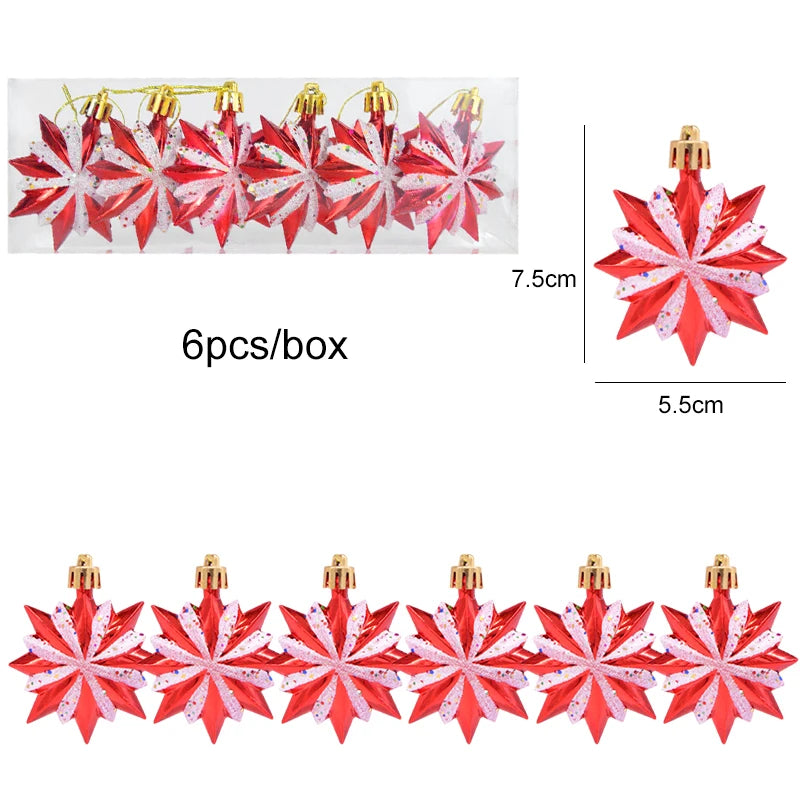 6pcs Christmas Candy Cane, Lollipop & Hanging Ball Ornaments for Xmas Tree