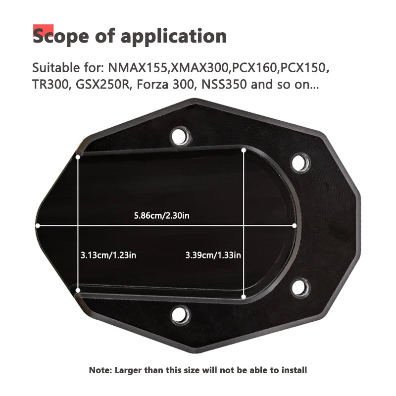 SEAMETAL Motorcycle Side Stand Pad Extension