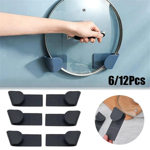 Self-Adhesive Pot Lid Holder – 6/12 PCS Kitchen Organizer