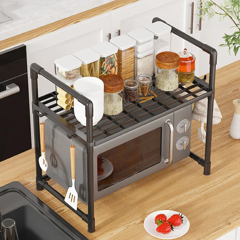 Adjustable Kitchen Storage Rack for Microwave & Oven