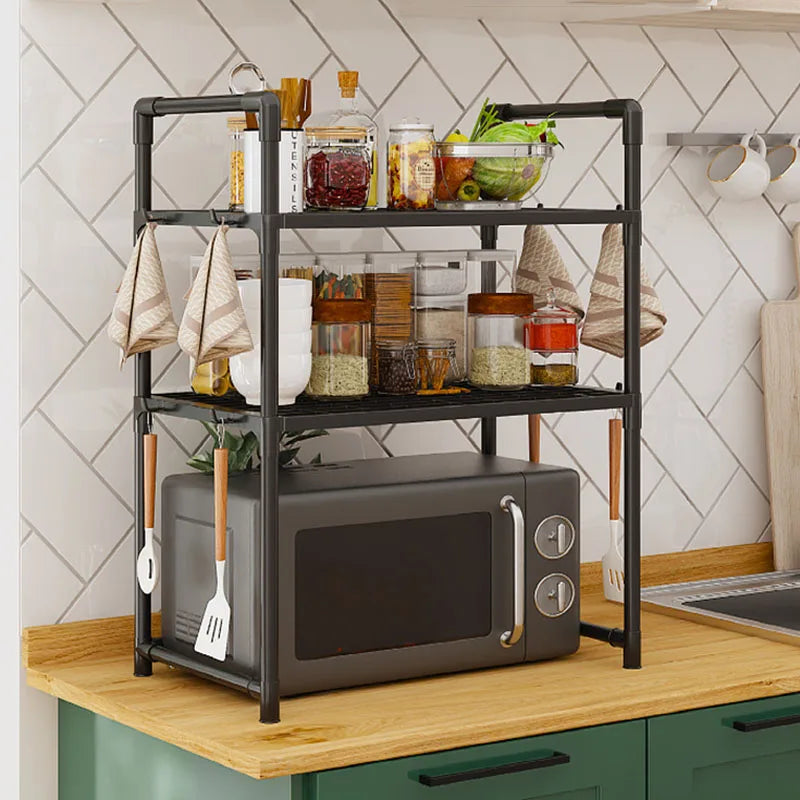 Adjustable Kitchen Storage Rack for Microwave & Oven