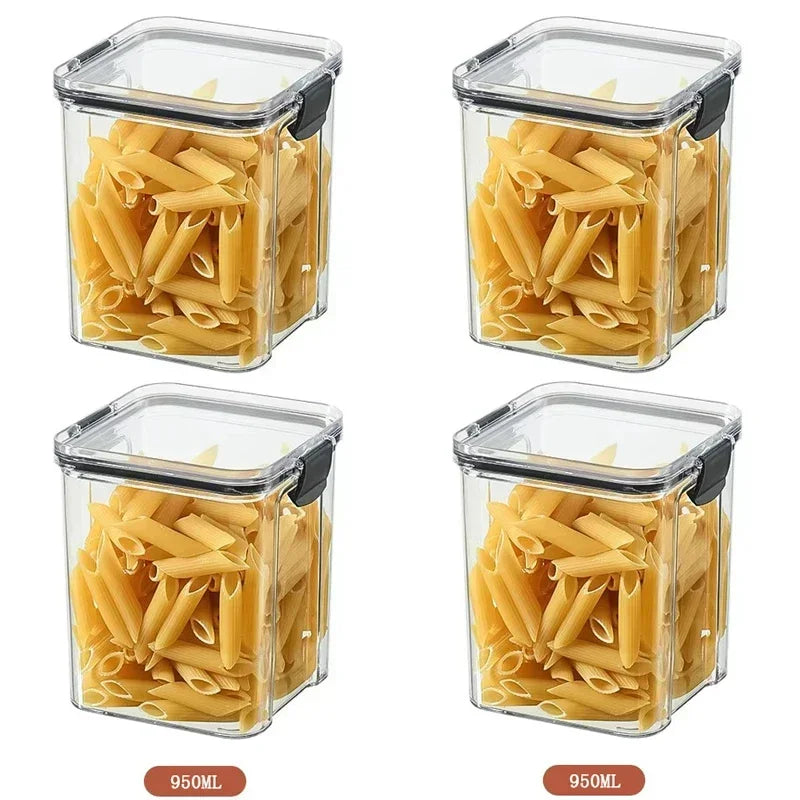 Stackable Plastic Food Storage Containers – Airtight Kitchen Jars