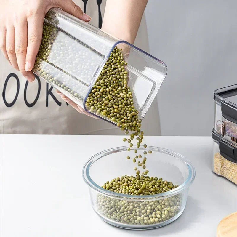Stackable Plastic Food Storage Containers – Airtight Kitchen Jars