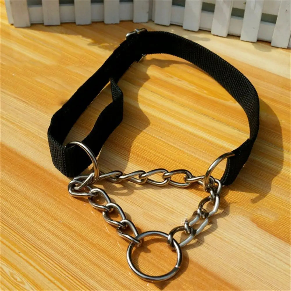 Nylon Half-Check Pet Collar – Outdoor Training Collar for Dogs & Cats