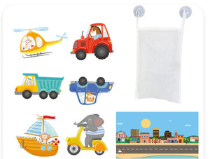 Baby Bath Toys – Floating Foam Animals & Traffic Learning Set for Toddlers