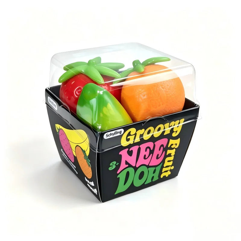 New Fruit NeeDoh Squishy Toy – Strawberry, Banana & Orange Sensory Fidget Toy