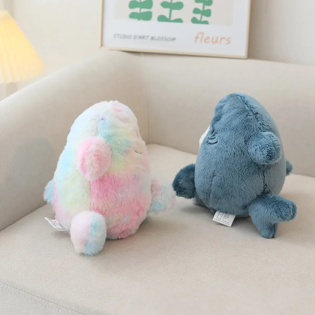Kawaii Shark Cat Plush Toy – Soft Colorful Stuffed Animal Gift