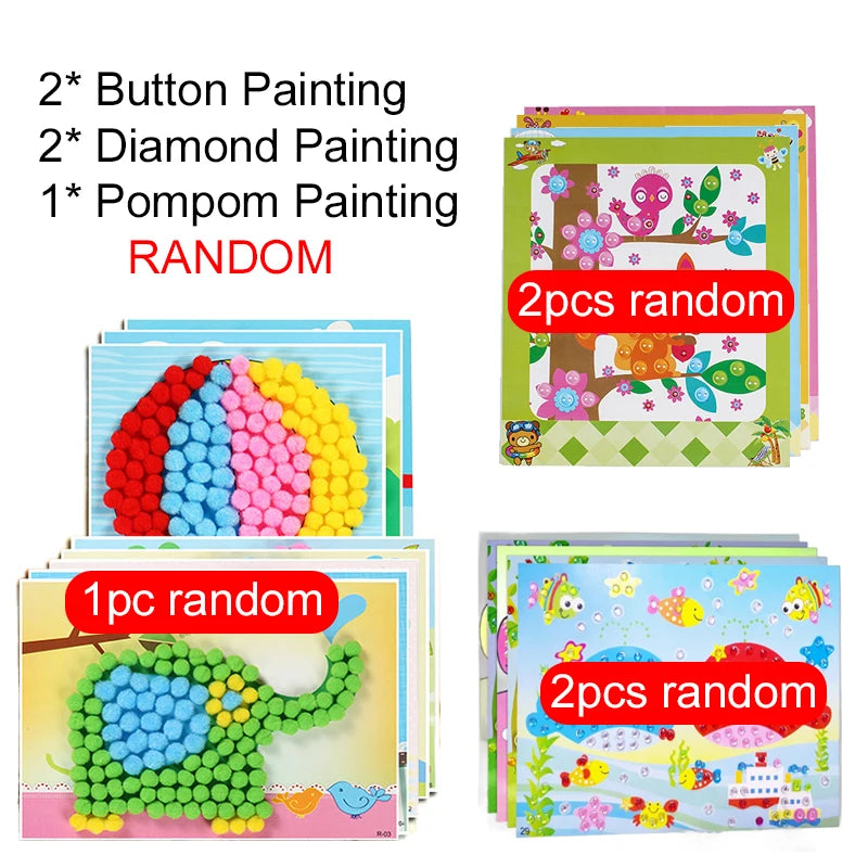 DIY Sticker Craft Kit for Kids Ages 3-6, Creative Educational Art Toy