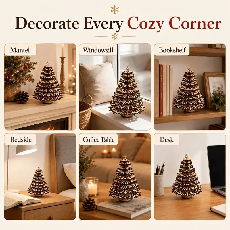 DIY 3D Wooden Christmas Tree – Festive Desktop Decor