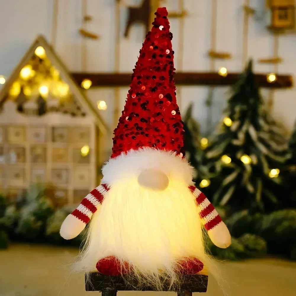 Glowing Knitted Gnome Doll with LED Light – Christmas Decoration Gift