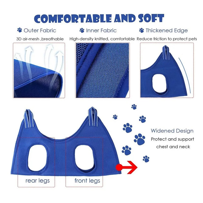Pet Grooming Hammock for Dogs & Cats – Nail Trimming Bag