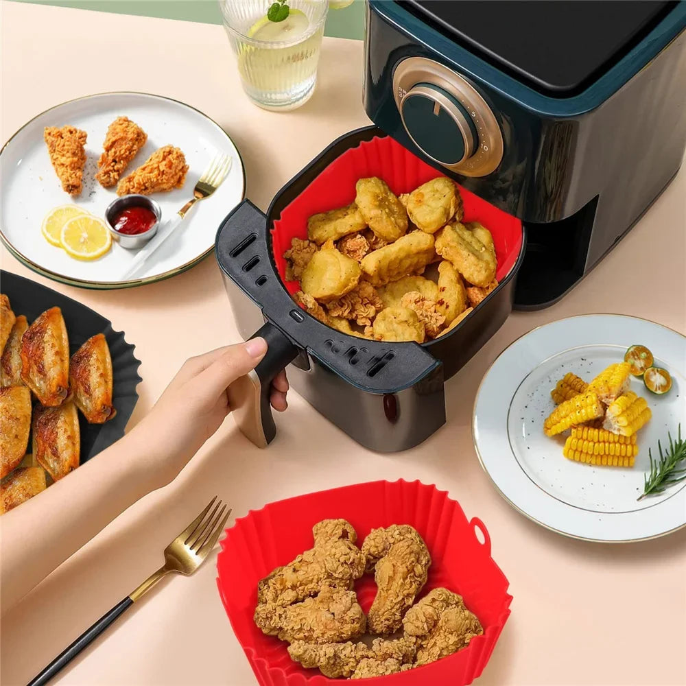 Reusable Silicone Air Fryer Liner – Non-Stick Baking Pan