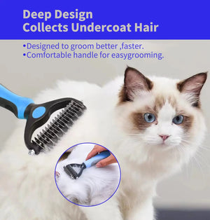 Pet Deshedding Brush for Dogs & Cats – Fur Remover Comb