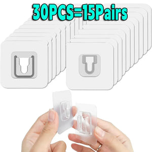 Transparent Double-Sided Adhesive Wall Hooks – Strong & Traceless