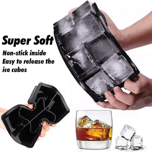 Silicone Ice Cube Tray with Lid – 4, 6 & 8 Grid Ice Maker