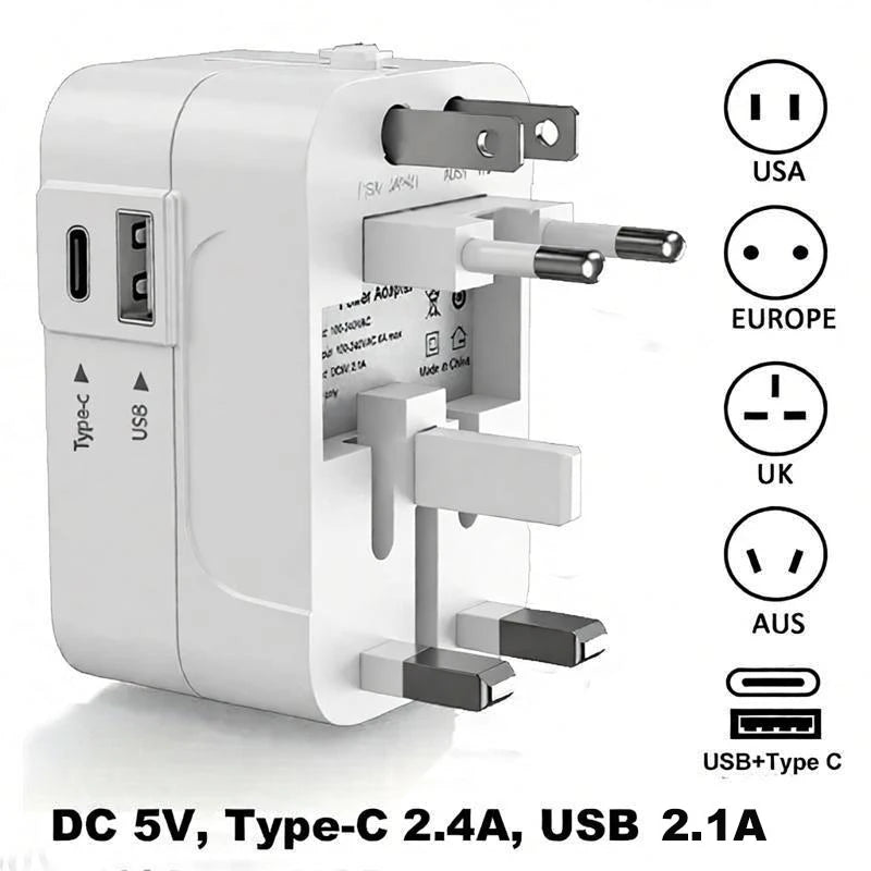 Universal Travel Adapter – EU, UK, US & AU Plug Converter