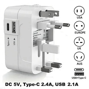 Universal Travel Adapter – EU, UK, US & AU Plug Converter