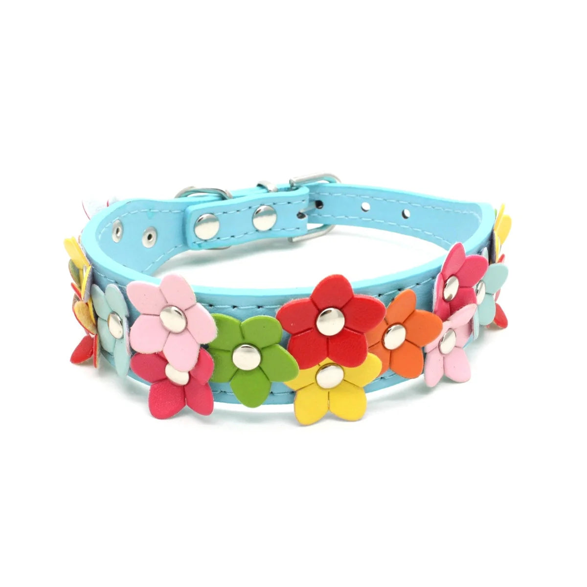 Floral PU Leather Pet Collar & Leash – Stylish Dog & Cat Set