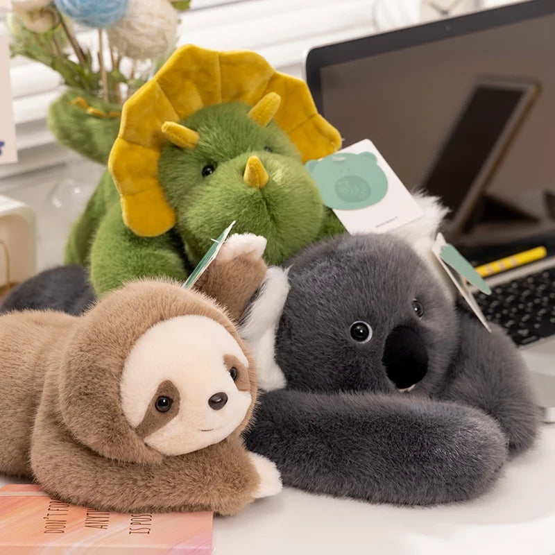 Kawaii Forest Animal Plush Toy – Soft Raccoon, Dinosaur & Panda Pillow