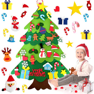 DIY Felt Christmas Tree Decoration, Santa Claus Ornaments & Kids Xmas Gifts