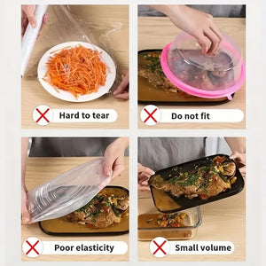 100PCS Disposable Food Covers – Plastic Bowl & Food Wrap