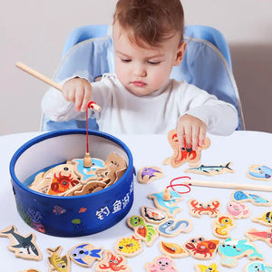 Wooden Magnetic Fishing Toy for Kids – Educational Fish Matching Game