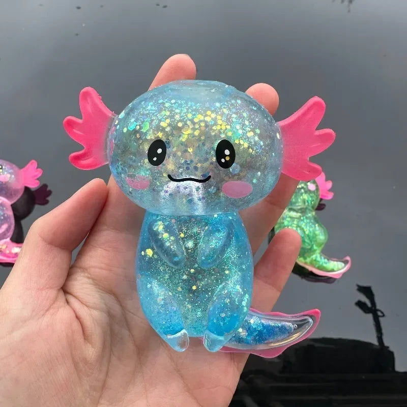 Colorful Axolotl Squishy Fidget Toy | Stretchy Stress Relief Toy