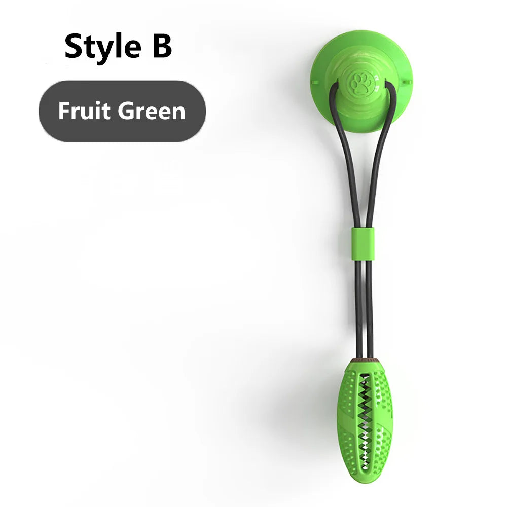 Interactive Dog Chew Ball Toy with Suction Cup & Teeth Cleaning