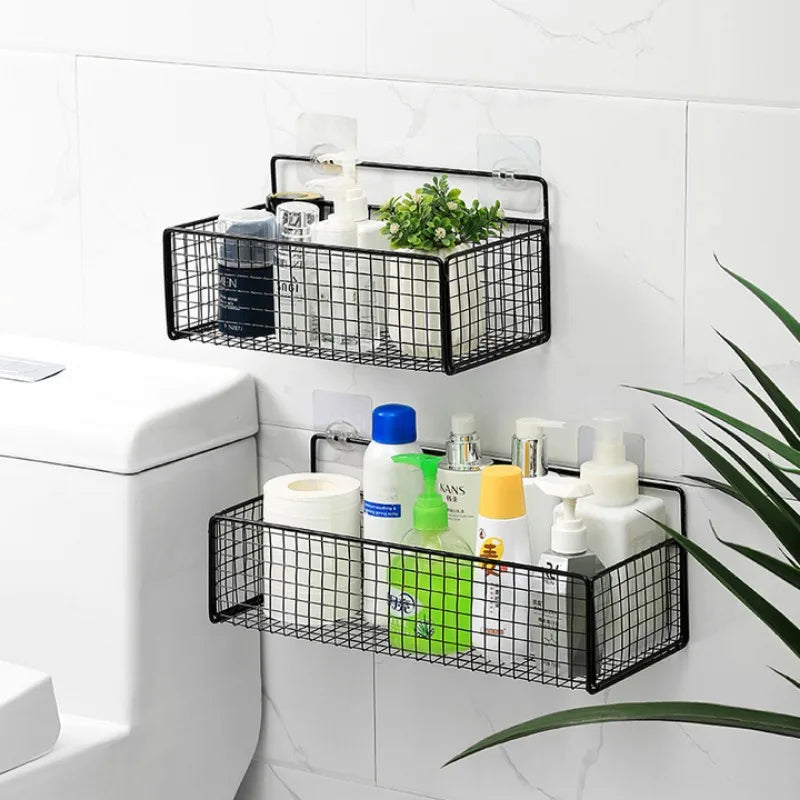 No-Drill Bathroom Organizer – Wall-Mounted Storage Shelf