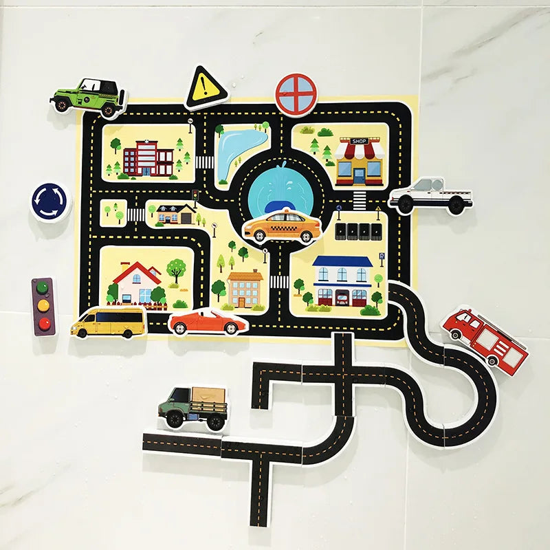 Baby Bath Toys – Floating Foam Animals & Traffic Learning Set for Toddlers