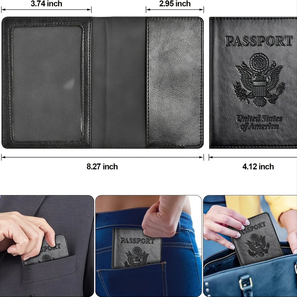 RFID Blocking Passport Holder – Leather Travel Wallet
