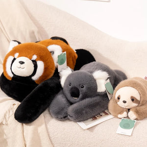 Kawaii Forest Animal Plush Toy – Soft Raccoon, Dinosaur & Panda Pillow