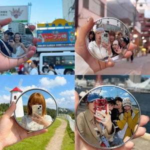 Portable Travel Selfie Mirror – Handheld Round Photography Mirror