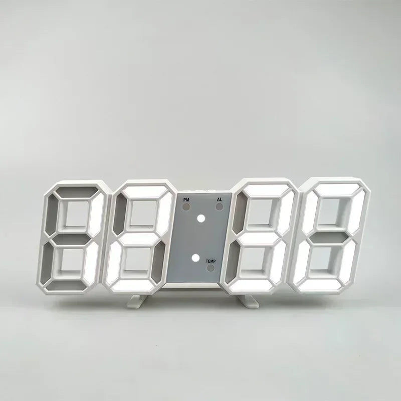 3D LED Digital Clock with Alarm, Date & Temperature Display
