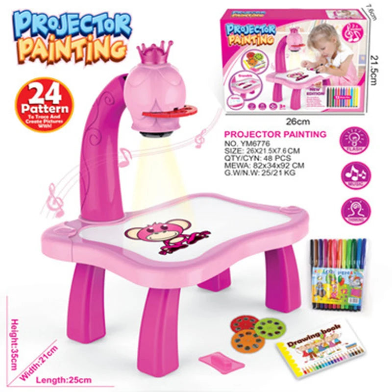 Kids LED Drawing Projector Toy, Educational Painting Board for Girls and Boys