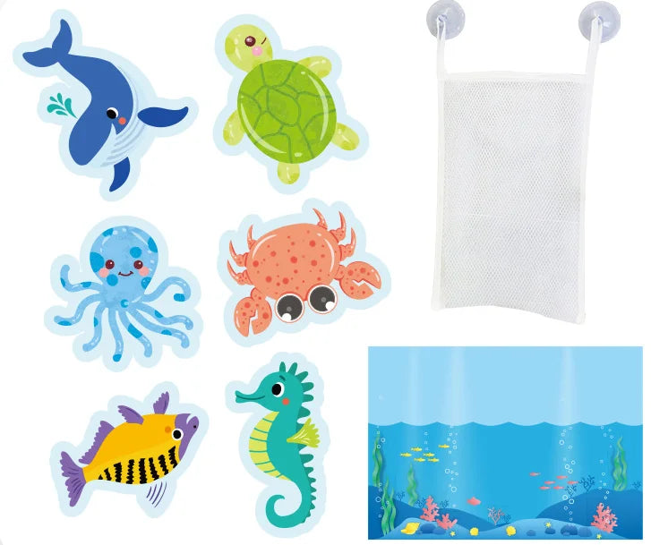 Baby Bath Toys – Floating Foam Animals & Traffic Learning Set for Toddlers