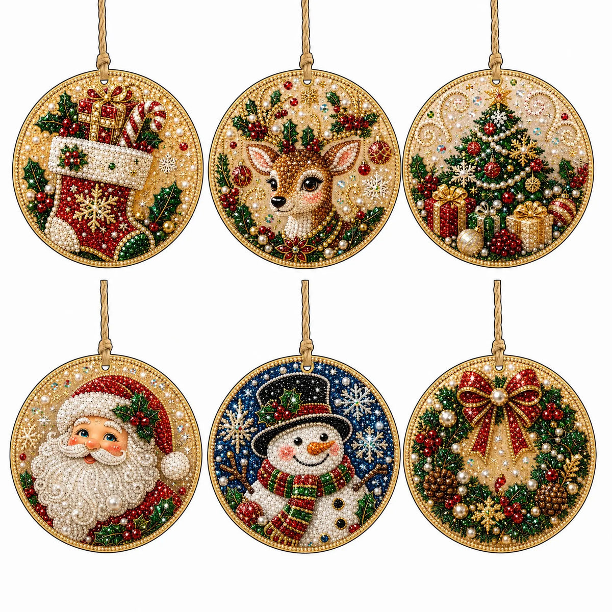 DIY Christmas Diamond Art Wooden Decorations