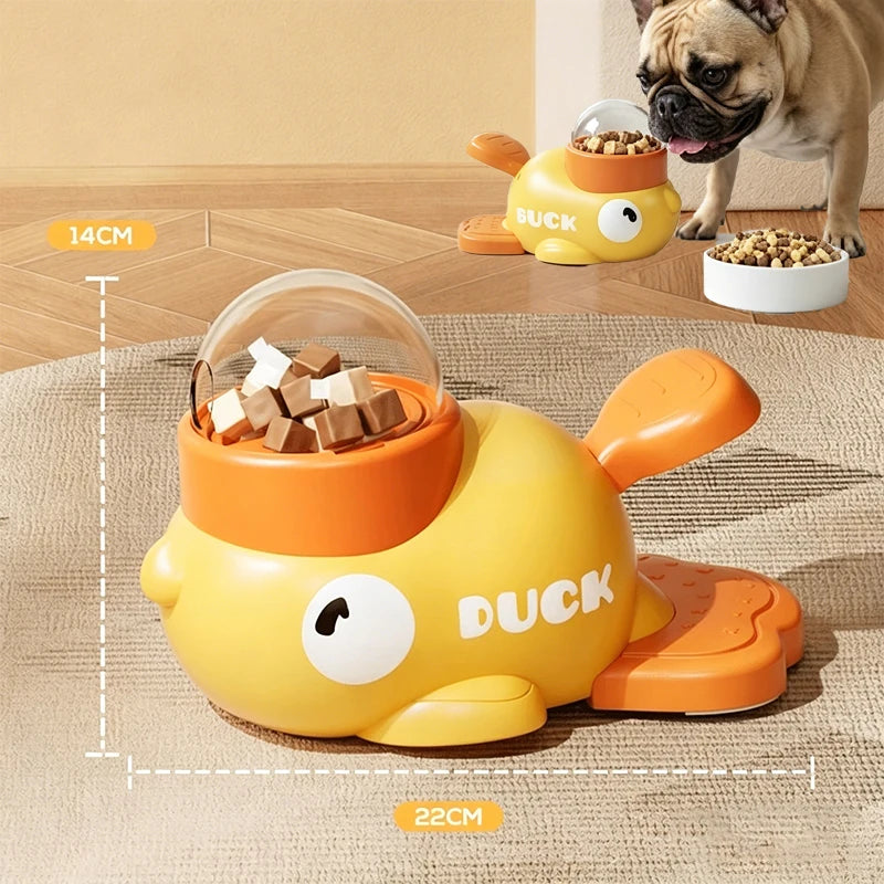 SEO Title: 2-in-1 Interactive Dog Toy & Treat Dispenser – Duck Feeder