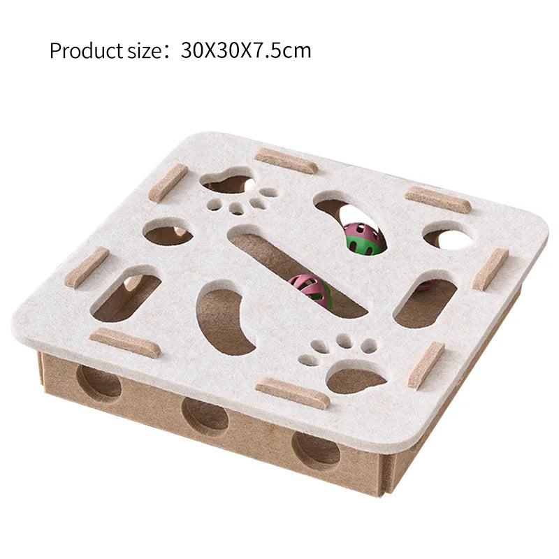 SEO Title: Interactive Cat Puzzle Toy Box – Felt Maze Tunnel with Bell Ball