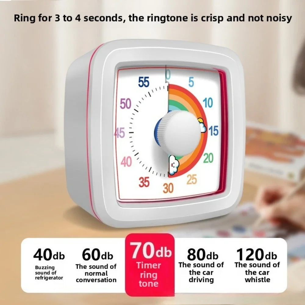 60-Minute Visual Timer – Silent Countdown Clock for Home, School & Classroom