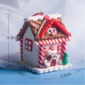 5pcs Gingerbread House Christmas Tree Ornaments, Hanging Holiday Decor