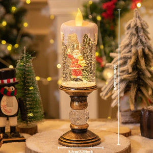 Christmas Crystal Snow LED Candles – Festive Holiday Decor