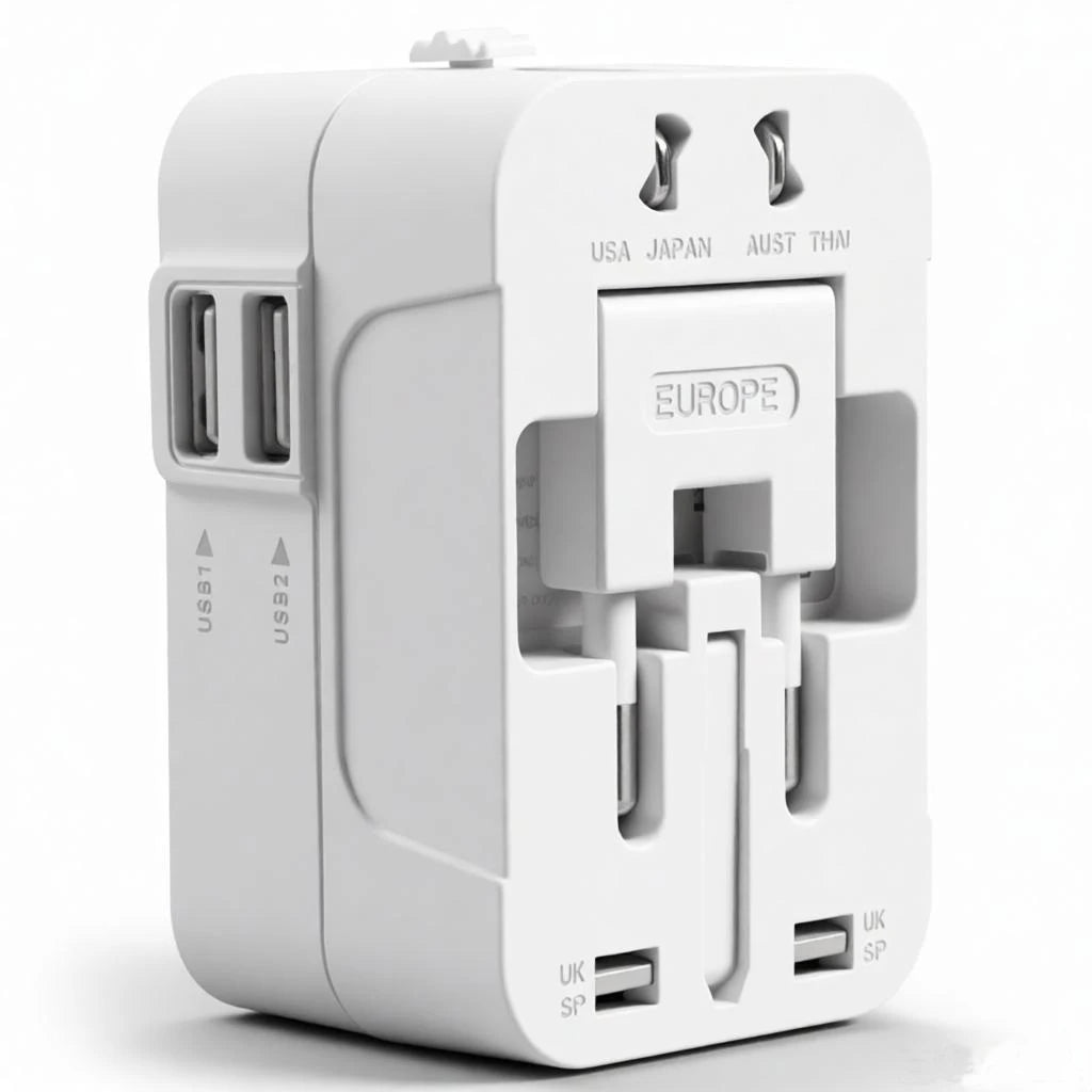 Universal Travel Adapter – EU, UK, US & AU Plug Converter