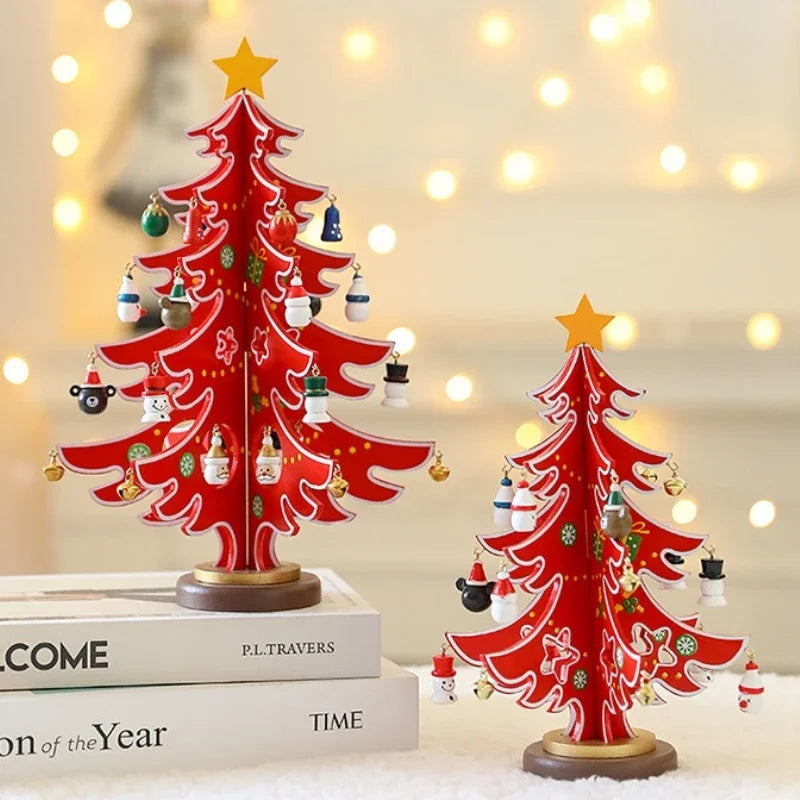 Mini Wooden Christmas Tree DIY Tabletop Ornament