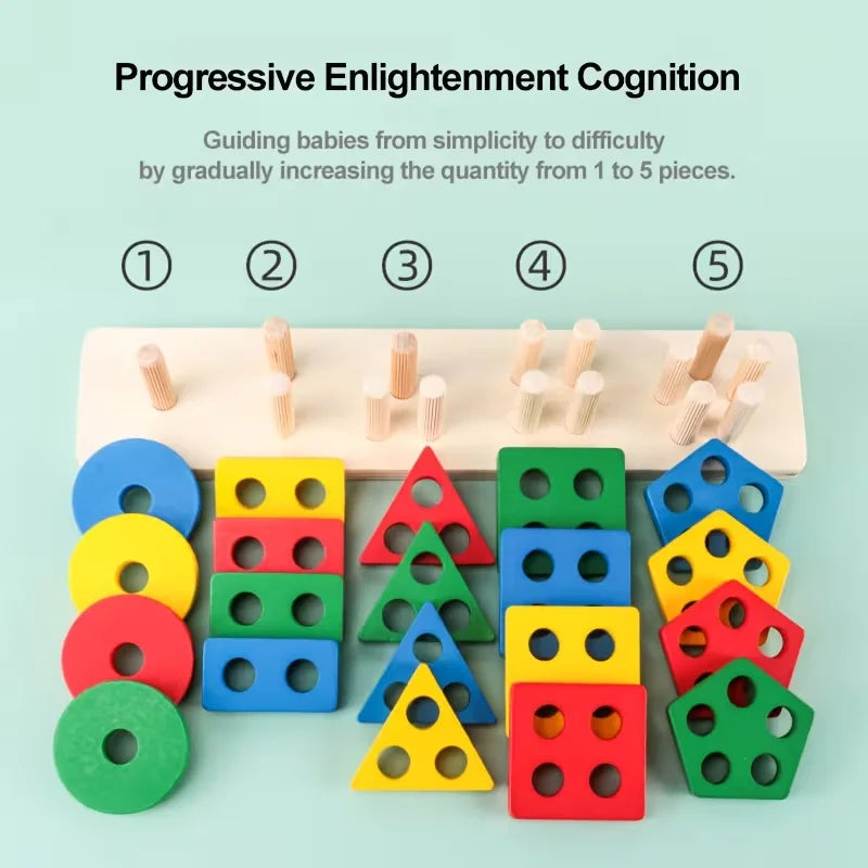 Montessori Wooden Geometry Puzzle Toy for Kids