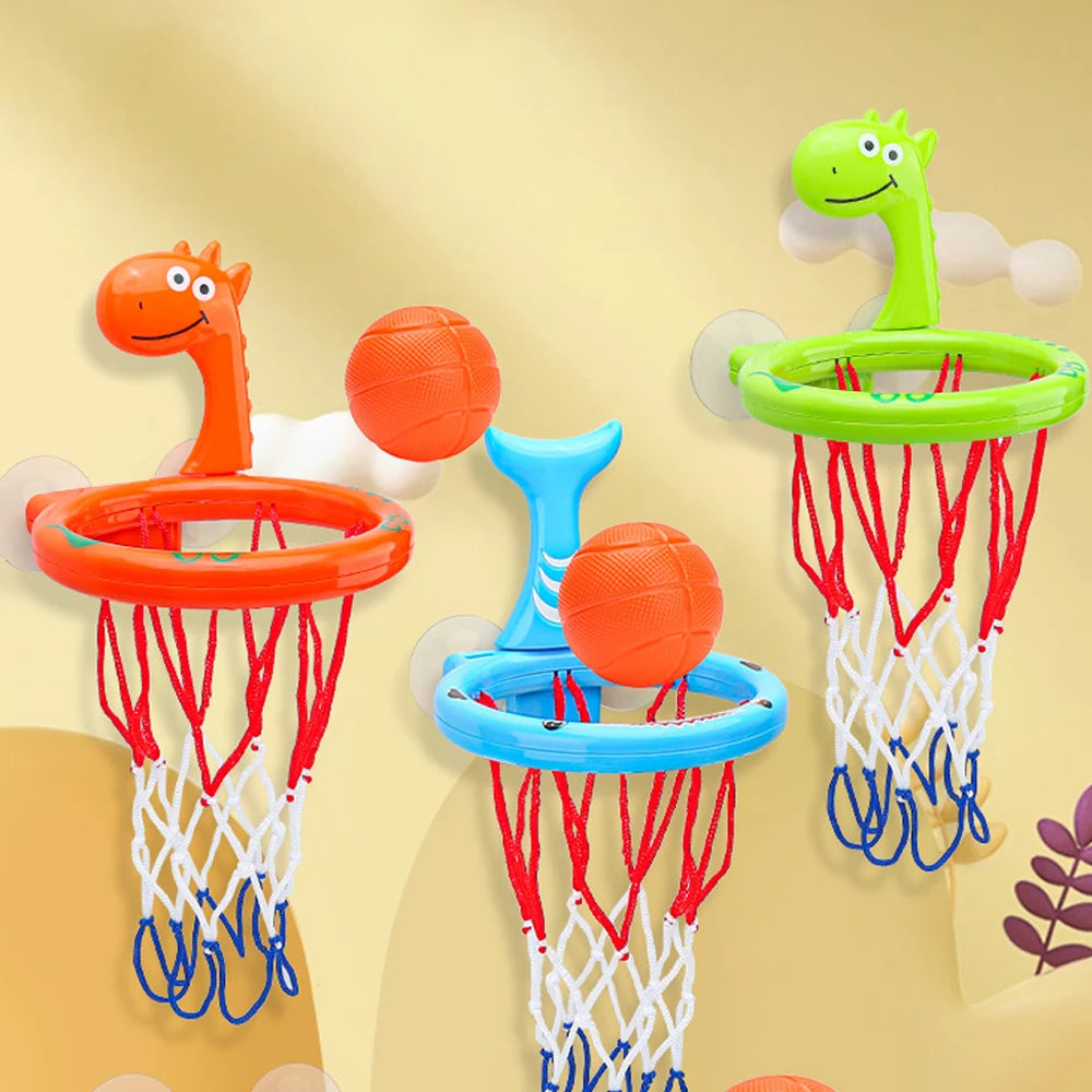Writing  Baby Bath Basketball Hoop Toy Set with 3 Balls